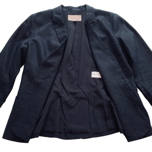 Banana Republic Factory Blazer Jacket Navy Blue Linen Lightweight Career Size 10 - Picture 10 of 12
